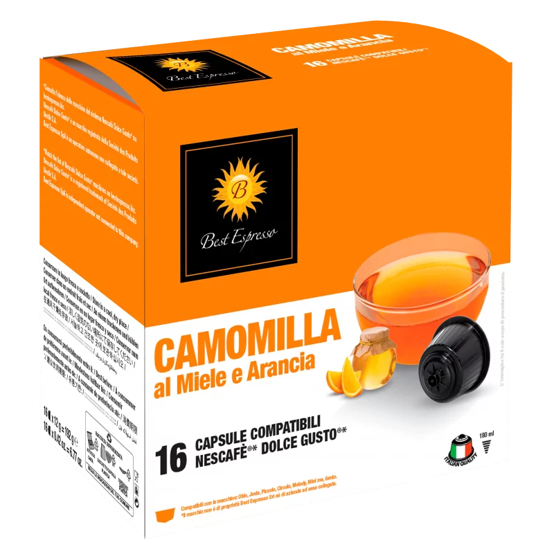 x16 Thé Camomille Miel Orange Compatibles Machine à Café Dolce Gusto®